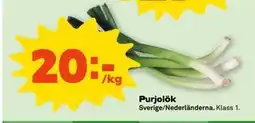 Coop Purjolök, SEK 20 erbjuda