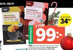 Coop Extra Kaffe, Medlemspris erbjuda