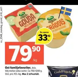 Coop Extra Ost familjefavoriter., SEK 79.9 erbjuda