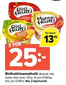 Coop Extra Risifrutti/mannafrutti., SEK 25 erbjuda