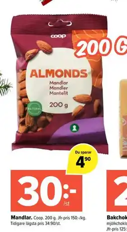 Coop Extra Mandlar., SEK 30 erbjuda