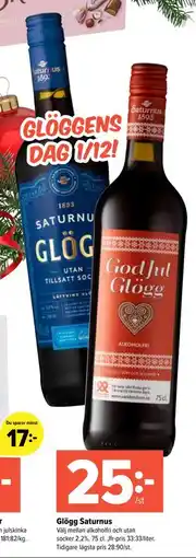 Coop Extra Glögg Saturnus, SEK 25 erbjuda