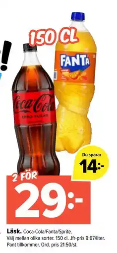 Coop Extra Läsk, SEK 29 erbjuda