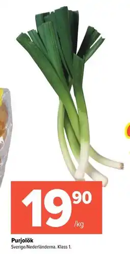 Coop Extra Purjolök, SEK 19.9 erbjuda