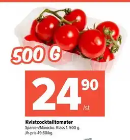 Coop Extra Kvistcocktailtomater, SEK 24.9 erbjuda