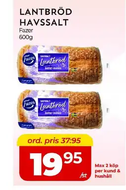 Matrix Butikerna FAZER Lantbröd havssalt erbjuda