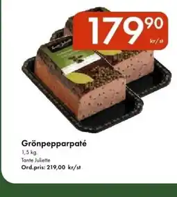 Snabbgross TANTE JULIETTE Grönpepparpaté erbjuda