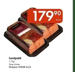 Snabbgross TANTE JULIETTE Lantpaté erbjuda
