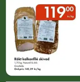 Snabbgross GRÜNFELDS Rökt kalkonfilé skivad erbjuda