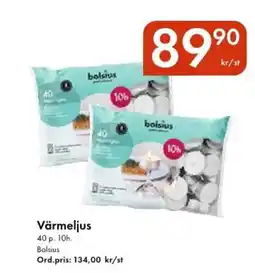 Snabbgross BOLSIUS Värmeljus erbjuda