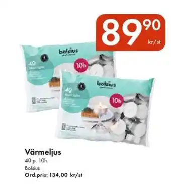 Snabbgross BOLSIUS Värmeljus erbjuda