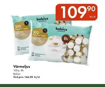 Snabbgross BOLSIUS Värmeljus erbjuda
