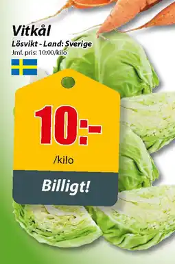 Extra Mjällby Stormarknad Vitkål erbjuda