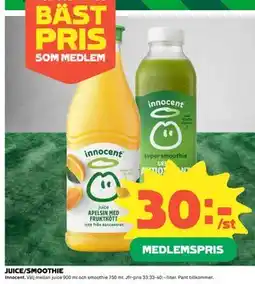 Coop JUICE/SMOOTHIE, Medlemspris erbjuda