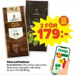 Stora Coop Hela kaffebönor, SEK 179 erbjuda