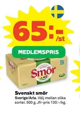 Stora Coop Svenskt smör, Medlemspris erbjuda