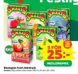 Stora Coop Ekologisk frukt-/bärdryck, Medlemspris erbjuda