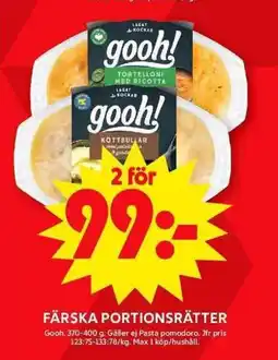 ICA Maxi Gooh Färska portionsrätter erbjuda