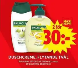 ICA Maxi PALMOLIVE Duschcreme, flytande tvål erbjuda