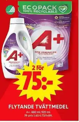 ICA Maxi A+ Flytande tvättmedel erbjuda