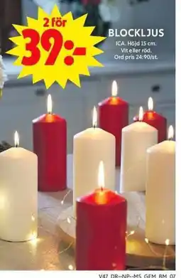 ICA Maxi Blockljus erbjuda