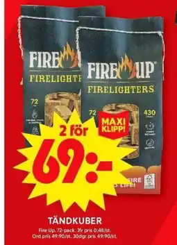 ICA Maxi FIRE UP Tändkuber erbjuda