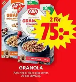 ICA Maxi AXA Granola erbjuda