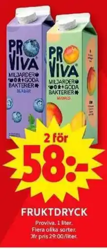 ICA Maxi PROVIVA Fruktdryck erbjuda