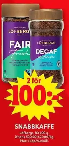 ICA Maxi LÖFBERGS Snabbkaffe erbjuda