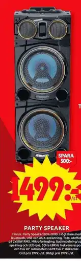 ICA Maxi Finlux Party speaker BDK-2000 erbjuda