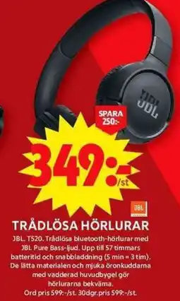 ICA Maxi JBL Trådlösa hörlurar T520 erbjuda