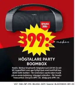 ICA Maxi Nedis Högtalare party boombox erbjuda