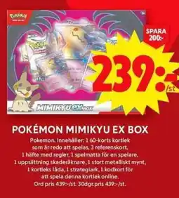 ICA Maxi Pokémon Mimikyu ex box erbjuda
