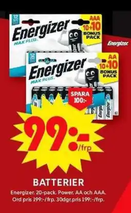 ICA Maxi Energizer Batterier erbjuda