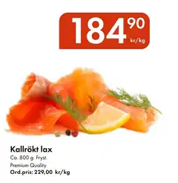 Snabbgross Kallrökt lax erbjuda