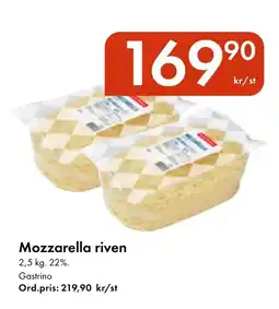 Snabbgross Gastrino Mozzarella riven erbjuda