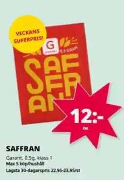 Tempo Garant Saffran erbjuda