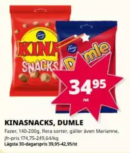 Tempo Fazer Kinasnacks, Dumle erbjuda