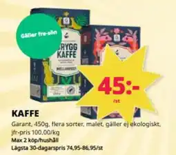 Tempo Garant Kaffe erbjuda