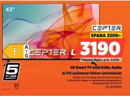 Power CEPTER 4K Smart TV med Dolby Audio CR43EU6002A erbjuda