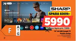 Power SHARP 70" 4K UHD Google TV 70GL4460E erbjuda
