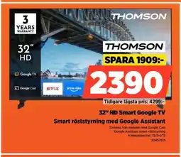 Power THOMSON 32" HD Smart Google TV 32HG2S15 erbjuda