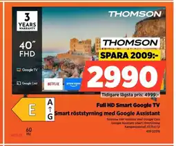Power THOMSON Full HD Smart Google TV 40FG2S15 erbjuda