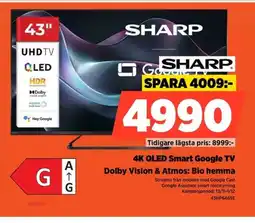 Power SHARP 4K QLED Smart Google TV 43HP6465E erbjuda