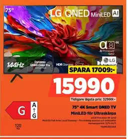 Power LG 75" 4K Smart QNED TV 75QNED92A6A erbjuda