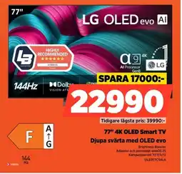 Power LG 77" 4K OLED Smart TV OLED77C54LA erbjuda