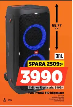 Power JBL Partybox 310 högtalare JBLPARTYBX310 erbjuda