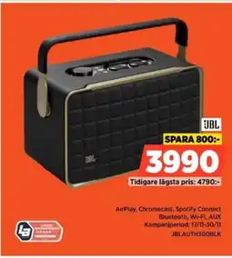 Power JBL AirPlay, Chromecast, Spotify Connect Bluetooth,JBLAUTH300BLK erbjuda