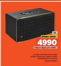 Power JBL 3.1-kanal med Dolby Atmos Music JBLAUTH500BLK erbjuda