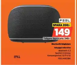 Power FEEL Bluetooth-högtalare FEELHIKE3BK erbjuda